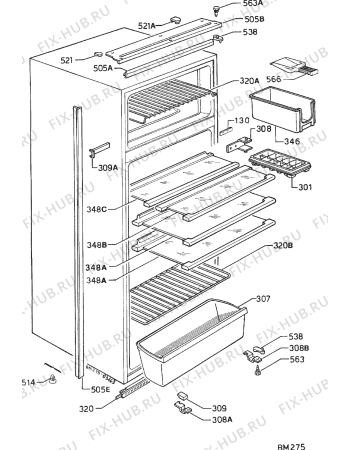 Взрыв-схема холодильника Electrolux ER2834I - Схема узла Housing 001